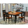 HomeStock 5-Piece Square Black and Cherry Finish Solid Wood Top Dining Table with 4 Chairs - 2 of 4