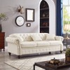 85.8" PU Faux Leather Tufted Chesterfield Sofa with Hidden Storage - 2 of 4