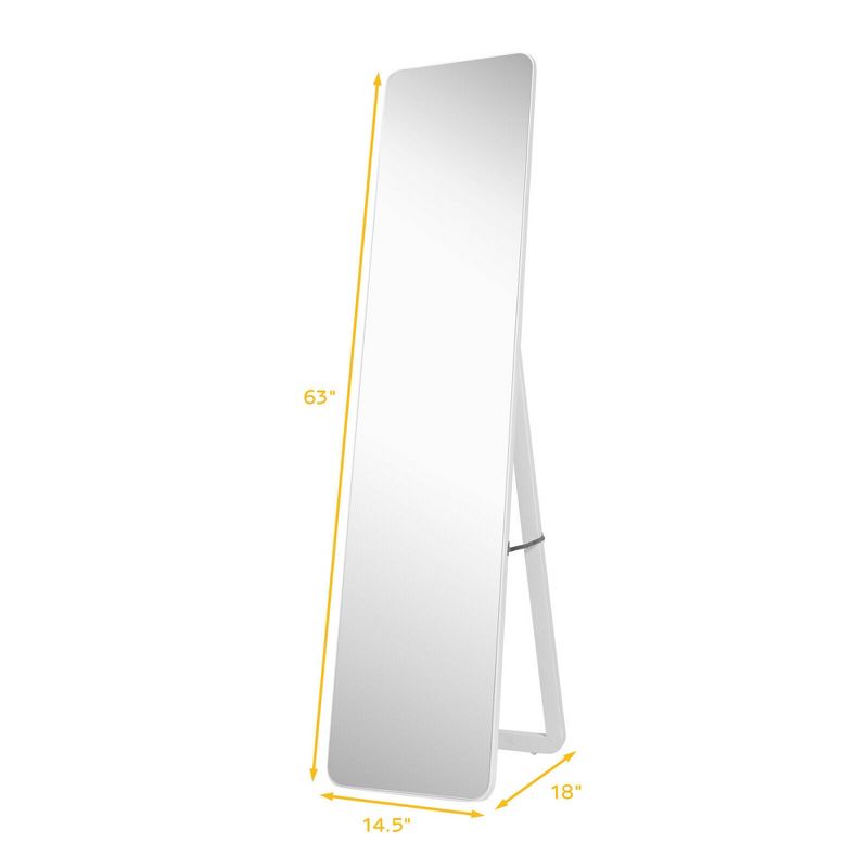 Costway Full Length Floor Mirror Frameless Wall Mounted Mirror Bedroom Bathroom White, 4 of 11