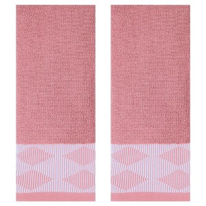 REGALWOVEN Bathroom Diamond Patterned Cotton Absorbent Soft Hand Towel 14 x 30 Inch - 1 of 4