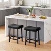 Whizmax 24 Inch Backless Saddle Barstools Set of 2, Counter Height Upholstered Padded Barstools with Curved Surface, Metal Leg and Footrest - image 3 of 4