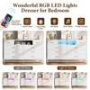 Modern 8 Drawers Wood Dressers for Bedroom,55" Wide Chest of Drawers,Wooden Dresser TV Stand with LED Lights Power Outlet,for Living Room,Hallway - 4 of 4