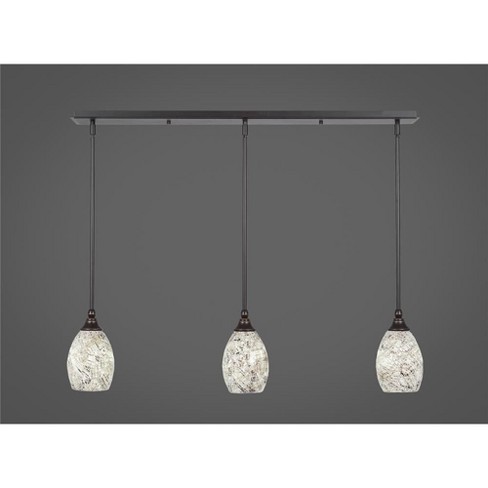 Toltec Lighting Any 3 - Light Chandelier in  Dark Granite with 5" Natural Fusion Shade - image 1 of 1