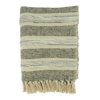 Saro Lifestyle Striped Throw Blanket With Fringed Edges : Target