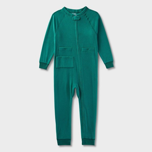 Toddler Adaptive Abdominal Access Fleece Union Suit Pajamas Cat Jack Dark Green 2t Target