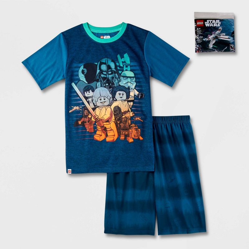 Boys' LEGO Star Wars 2pc Pajama Set with Toys - Blue, 1 of 5