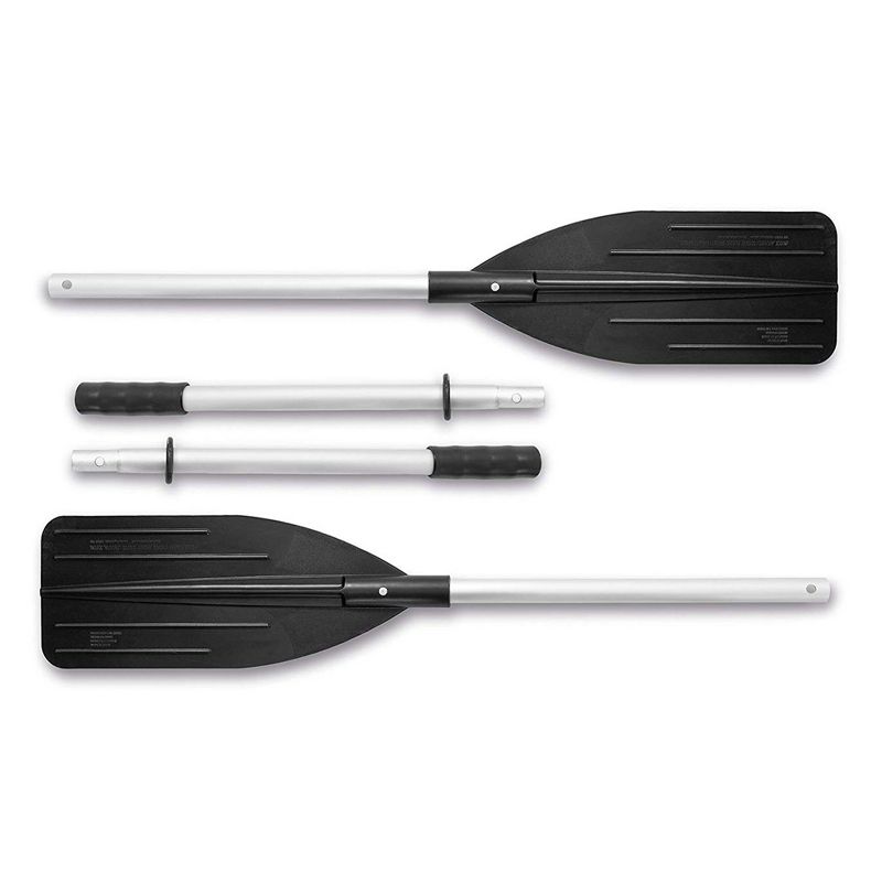 Intex 69625E 54 Inch Paddle Black 2 Piece Lightweight Aluminum Dual Purpose Inflatable Boat Oars with Ribbed Blades and Retainer Rings, Pair, 3 of 7