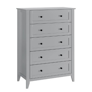 Wood Dresser for Bedroom, Chest of Drawers with 5 Drawer & Metal Handle - 1 of 4