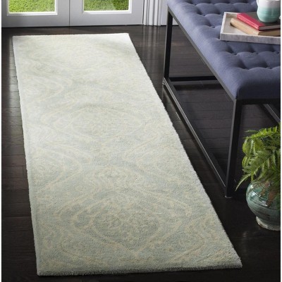 Ivory and Silver Hand-Tufted Wool Runner Rug, 2'3"x12'