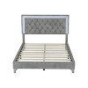 NicBex Twin/Full/Queen Upholstered Bed Frame with Velvet Tufted Headboard,Wood Platform Bed Frame with LED Lights,No Box Spring Needed,Easy Assembly - 3 of 4
