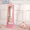 Freestanding Kids Jewelry Armoire Cabinet with Full-Length Mirror, LED Light, 3 Storage Drawers – Stylish Vanity Organizer - 2 of 4