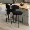 WestinTrends Alexandria Modern Upholstered Faux Shearling Fabric Counter Height Bar Stools with Back (Set of 2 - 2 of 4