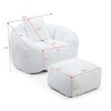 Grungis Bean Bag Chair,Beanbag Chair with Footstool,Oversized Lounge Sofa for Adults and Kids,Faux Fur Comfy Couch for Living Room Bedroom - 3 of 4