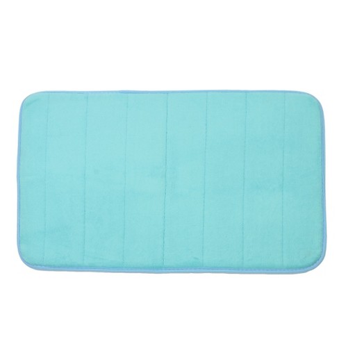 Unique Bargains Cobblestone Pattern Bathroom Rugs Polyester Bath Mat  Machine Washable Blue 60x40cm : Target