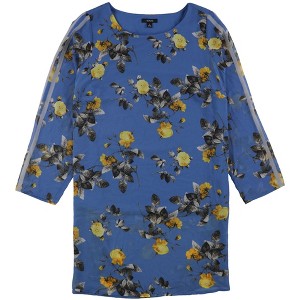 Alfani Womens Racer Stripe Floral Tunic Blouse - 1 of 1