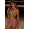 'Olive & Hot Pink' Scrunch Tie Side Bikini Bottoms - 3 of 4