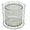 Cheung's Belen Round Glass Jar in White Wire Basket - Large - 3 of 3
