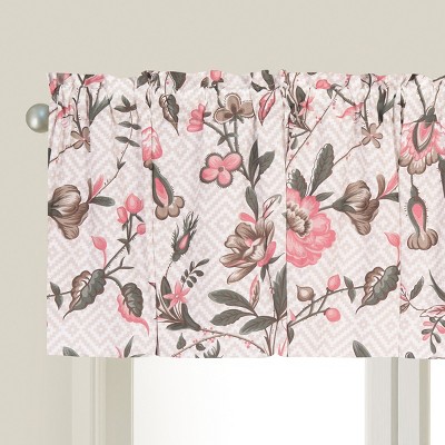 Blair Garden Beige Cotton Floral Valance Window Treatment