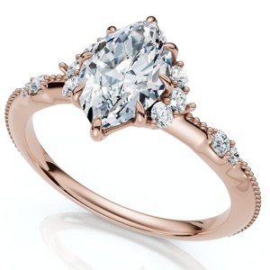 Pompeii3 1.20Ct Marquise Viviana Diamond Engagement Ring 14k Gold Lab Created EF/VS - 1 of 4