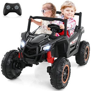 Costway 24V Kids Ride on UTV with 4 x 100W Powerful Engine Remote Control High/Low Speed Pink/Black/Red/Navy - 1 of 4