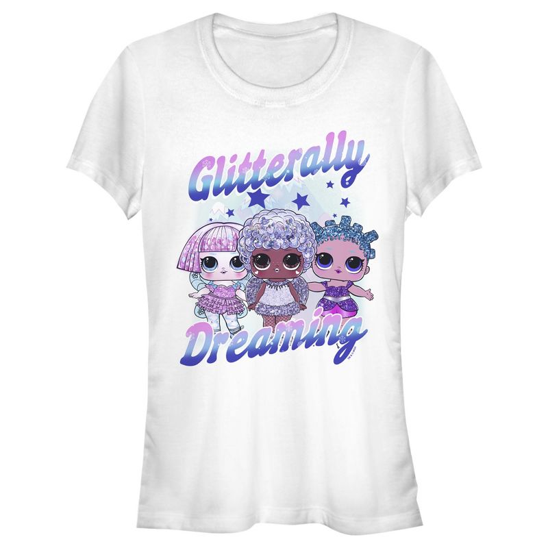 Juniors Womens L.O.L Surprise Glitterally Dreaming Crew T-Shirt, 1 of 4