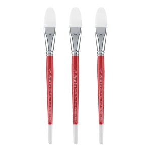 Creative Mark Polar Flo Professional Watercolor Brushes - Filbert Assorted Size - Short Handle, Nickel-Plated Seamless Brass Ferrule - Art Paint - 1 of 4
