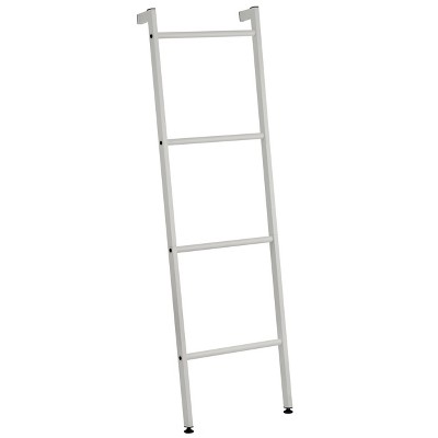 mDesign Metal Blanket & Towel Wall Ladder Rack for Bedroom/Bathroom, Light Gray