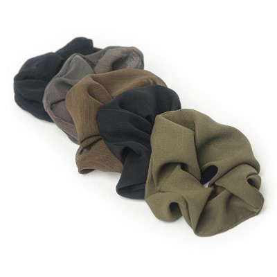 Kitsch Crepe Scrunchie 5pc - Moss