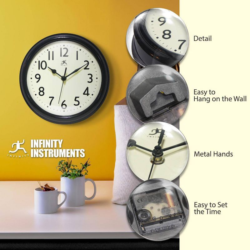 9.5" Nostalgic Plastic Clock - Infinity Instruments, 3 of 6