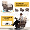 UPHA 5-Piece Patio Outdoor Wicker Swivel Rocking Chair Set with Side Table and Cushions - 4 of 4