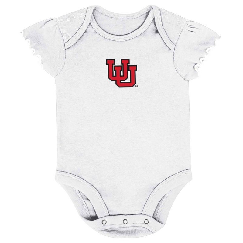 NCAA Utah Utes Infant Girls&#39; 3pk Bodysuit Set, 3 of 5