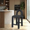 Meridian Furniture,Amari Vegan Leather and Boucle Fabric Stool - 2 of 4