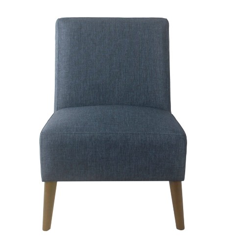 Modern Armless Accent Chair Navy Blue, Blue Arm Chair