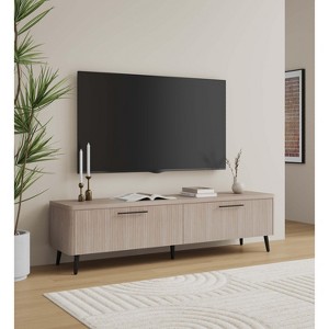 Sapphtopaz Fluted TV Stand for TVs Up to 75" with Storage Drawers Entertainment Center with Metal Handle & Splayed Leg TV Stand for Living Room - 1 of 4