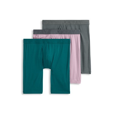 Jockey Men's Active Ultra Soft Modal 9" Long Leg Boxer Brief - 3 Pack