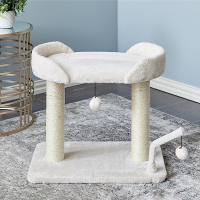 Two by Two Malibu - Off-White Scratching Post Cat Furniture - 20.7 in. Tall