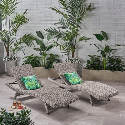 Okak HDPE Recliner Patio Chaise Lounge with Optional Cushion,Ergonomics Outdoor Long Chiase Rattan Poolside Chair for Deck,Backyard&Pool,Gray