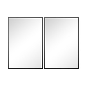 Lirago 36" x 24" 2PC Rectangle Hanging Bathroom Mirror with Black Scratch-Resistant Aluminum Alloy Frame - 1 of 4