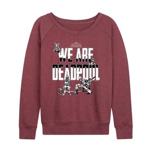 Women's - Marvel - We Are Deadpool Doodles Lightweight French Terry Wide Neck Long Sleeve Shirt - 1 of 4