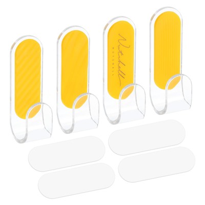 Unique Bargains Stainless Steel Waterproof Wall Adhesive Hooks and Hangers 4 Pcs