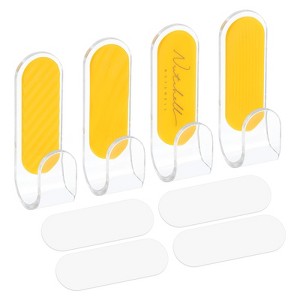 Unique Bargains Stainless Steel Waterproof Wall Adhesive Hooks and Hangers 4 Pcs - 1 of 4