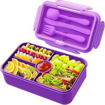 Bento Lunch Box for Kids with 4 Compartments, Leakproof Large Lunchbox,