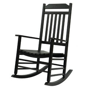 Kozyard High-Back Slat Rocking Chair Set – Solid Wood Rockers for Porch, Indoor, or Outdoor Use - 1 of 4
