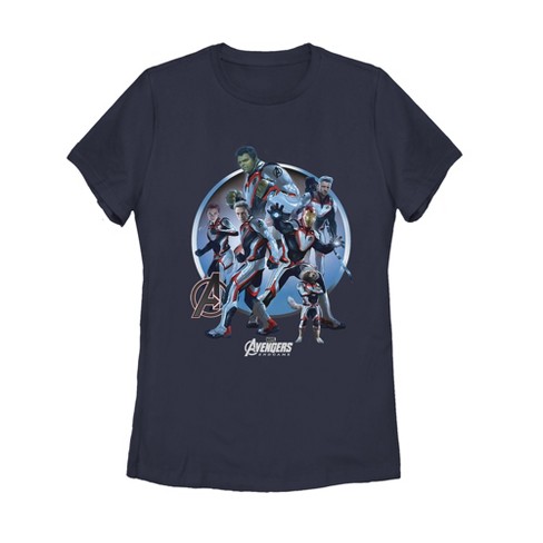 Women's Marvel Avengers: Endgame Heroic Circle T-shirt - Navy Blue - X ...