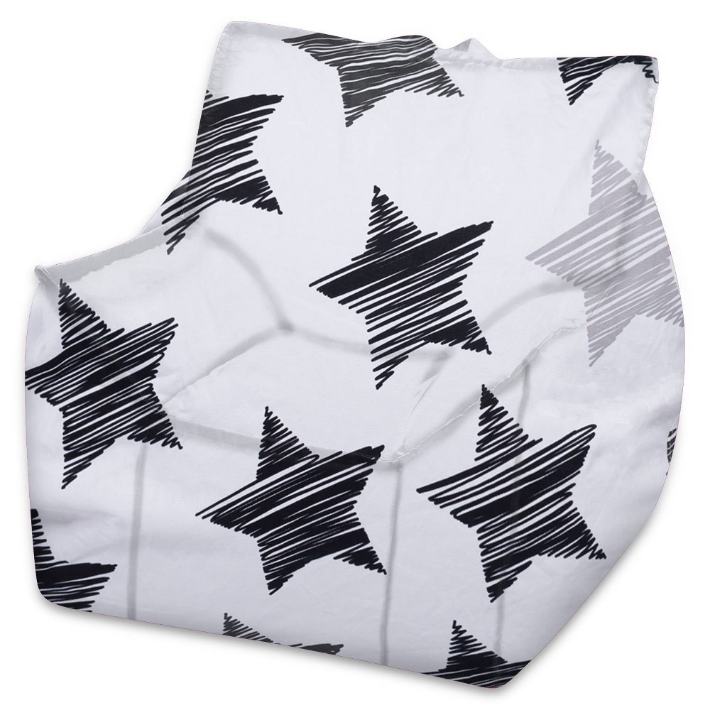 25" Newport Canvas Bean Bag Chair Sketchy Stars - Posh Creations: Sensory Friendly, Indoor Use