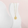 Attop 14K Gold Plated Engraved Coin Pendant Necklaces for Women Bohemian Necklace - 2 of 4