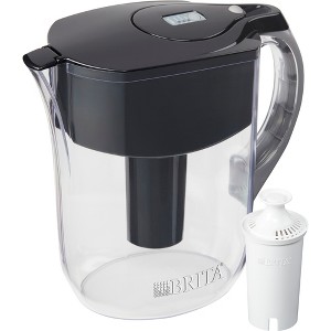 Brita Large 10 Cup BPA Free Water Filter Pitcher with 1 Standard Filter - Black