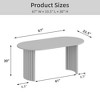 Wooakway 30" Height Elegant Oval Wooden Table Versatile Dining, Conference Gathering Solution with Dual Pedestal Base in Black/Walnut/Natural Finish - 4 of 4