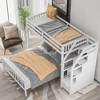 PAGED Twin over Full Bunk Bed Modern Pine Detachable Bed Frame with Inclined Ladder and Guardrail for Bedroom - 2 of 4