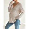 Maternity Tops Long Sleeve Button Down Front Cardigan Drop Shoulder Pregnancy Top - 4 of 4